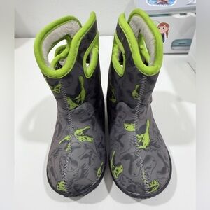 Baby BOGS boots - Dino Print Gray and Green